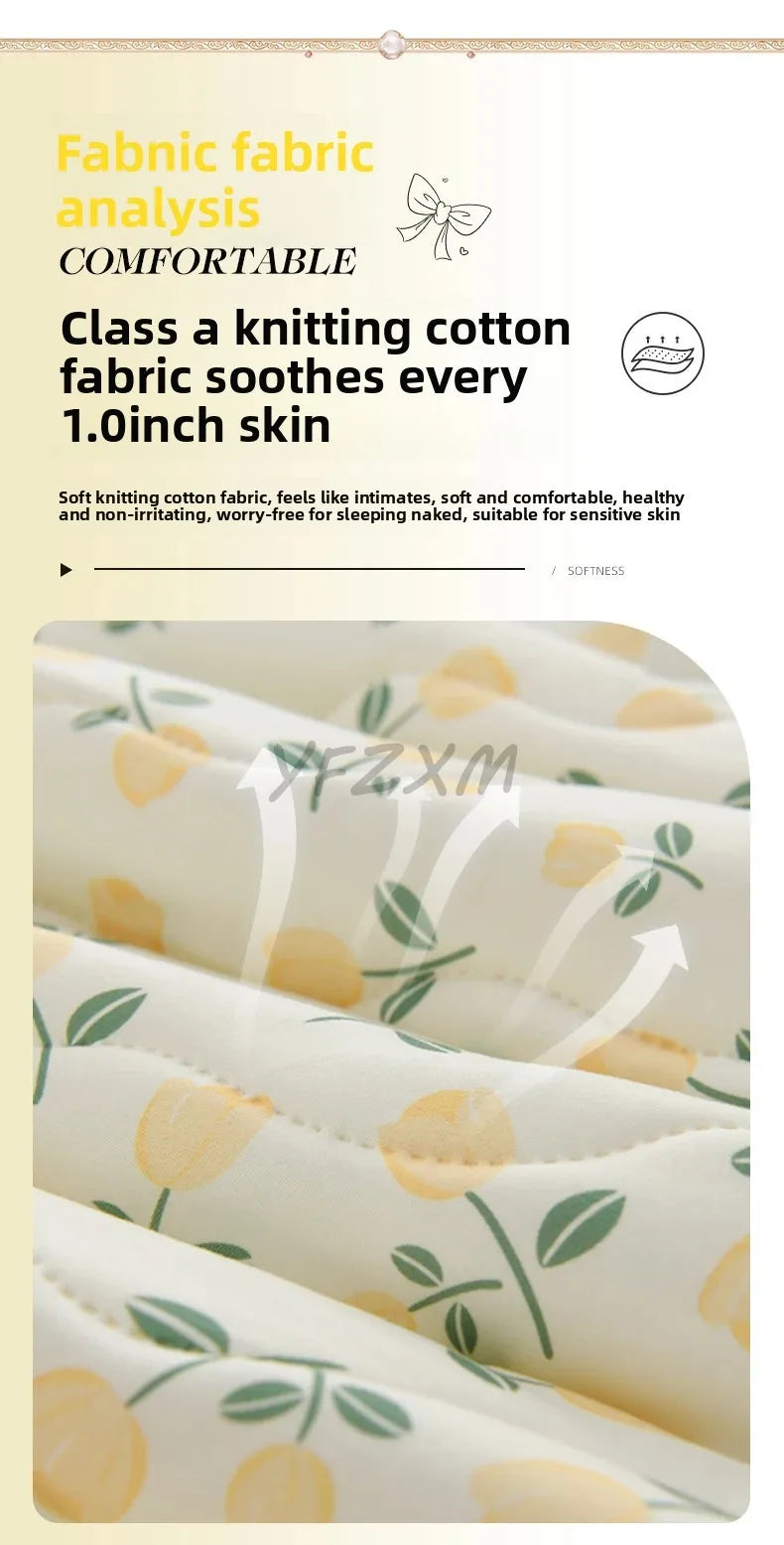 New Florals Spring Summer Blanket for Single Double Soft Skin-friendly Quilt Breathable Comfortable Air Conditioning Comforter - QueensalesOF