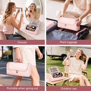 5 in 1 High-Speed Hot Air Styler Frizz-Free Fast Drying No Heat Damage Hair Dryer Curl Volumize Straighten with Travel Bag - QueensalesOF