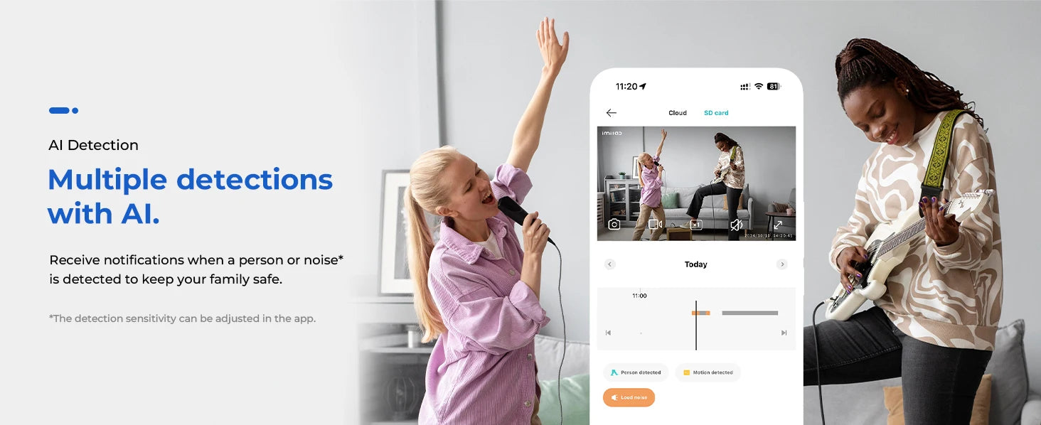 IMILAB C21 WiFi Camera 2.5K Baby Monitor Indoor IP Camera with PTZ Night Vision 2-Way Audio Human Tracking AI Detection