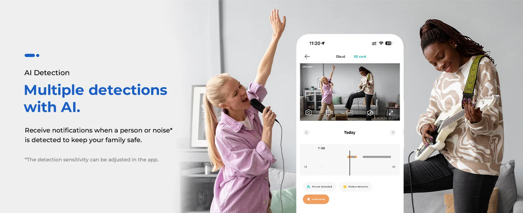 IMILAB C21 WiFi Camera 2.5K Baby Monitor Indoor IP Camera with PTZ Night Vision 2-Way Audio Human Tracking AI Detection
