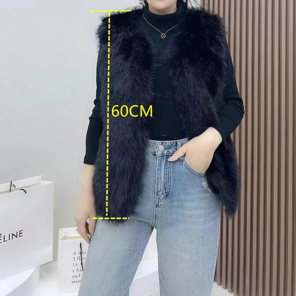 2023 New Fur Vest Women High Quality Fashion Vest