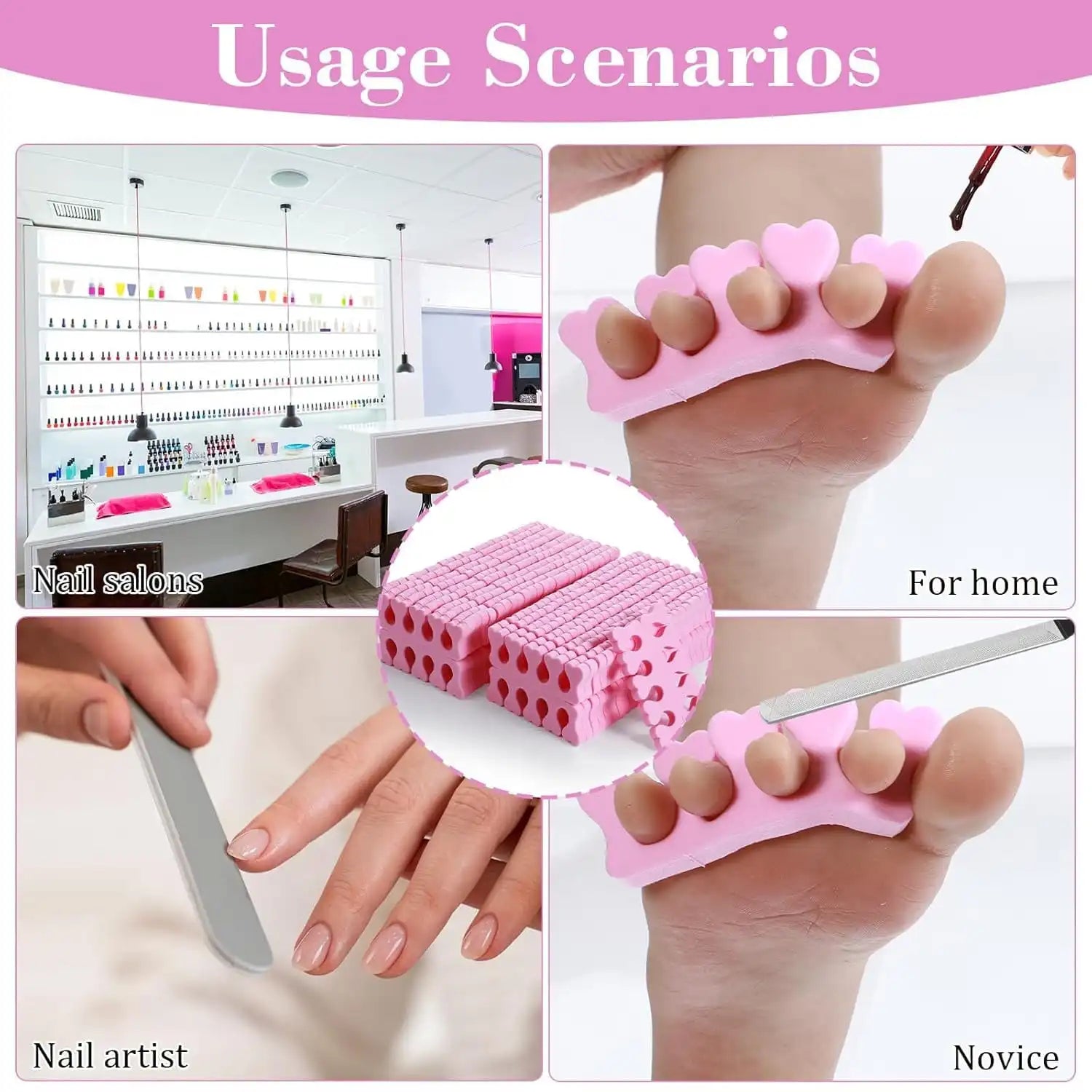 10/100/200pcs Pink Foam Toe Separators - Suitable For Manicure, Pedicure And Nail Art, Odorless Nail Polish Accessories, Comfortable Foam Finger Separators, Back To School Gift , Makeup Room Decor,Makeup Bag,Travel Essential