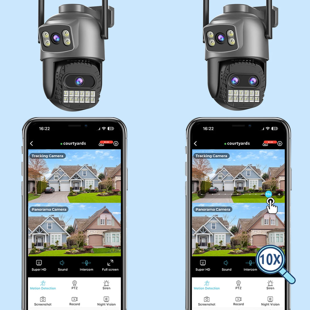 BESDER 15MP Wifi Camera PTZ Outdoor Dual Screen 10X Digital Zoom Human Detection 10MP Security IP Camera Surveillance O-Kam Pro - QueensalesOF