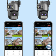 BESDER 15MP Wifi Camera PTZ Outdoor Dual Screen 10X Digital Zoom Human Detection 10MP Security IP Camera Surveillance O-Kam Pro - QueensalesOF