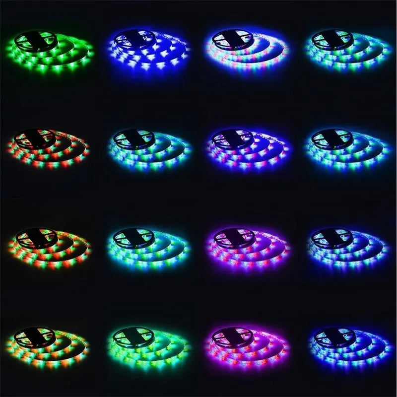 1m USB LED Strip Lights 60LEDs/m RGB Tape SMD 2835 With Remote Control Flexible Tape Diode Ribbon TV Backlight Room Decor - QueensalesOF