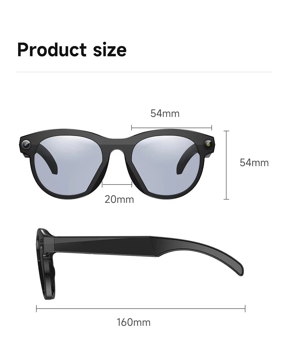 Lenovo HOT1600W Camera AI Smart Glasses HD Video Recording Real-time Translation AI Recognition Wifi Transmission Music Control