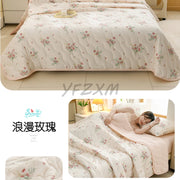 New Florals Spring Summer Blanket for Single Double Soft Skin-friendly Quilt Breathable Comfortable Air Conditioning Comforter - QueensalesOF