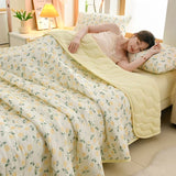 New Florals Spring Summer Blanket for Single Double Soft Skin-friendly Quilt Breathable Comfortable Air Conditioning Comforter - QueensalesOF