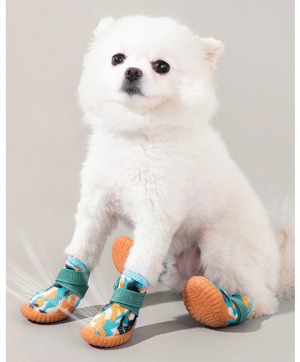 Breathable Mesh Puppy Shoes for Small Dogs Doggy Booties Summer Non-Slip Pet Boots with Adjustable Strap for Chihuahua Yorkshire