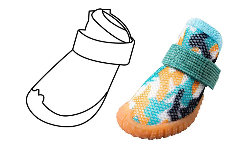 Breathable Mesh Puppy Shoes for Small Dogs Doggy Booties Summer Non-Slip Pet Boots with Adjustable Strap for Chihuahua Yorkshire