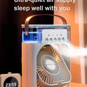 New 3 In 1 Fan AIr Conditioner Household Mini Air Cooler LED Night Light Portable Humidifier Air Adjustment Fan Office Home Fan - QueensalesOF