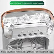New 3 In 1 Fan AIr Conditioner Household Mini Air Cooler LED Night Light Portable Humidifier Air Adjustment Fan Office Home Fan - QueensalesOF