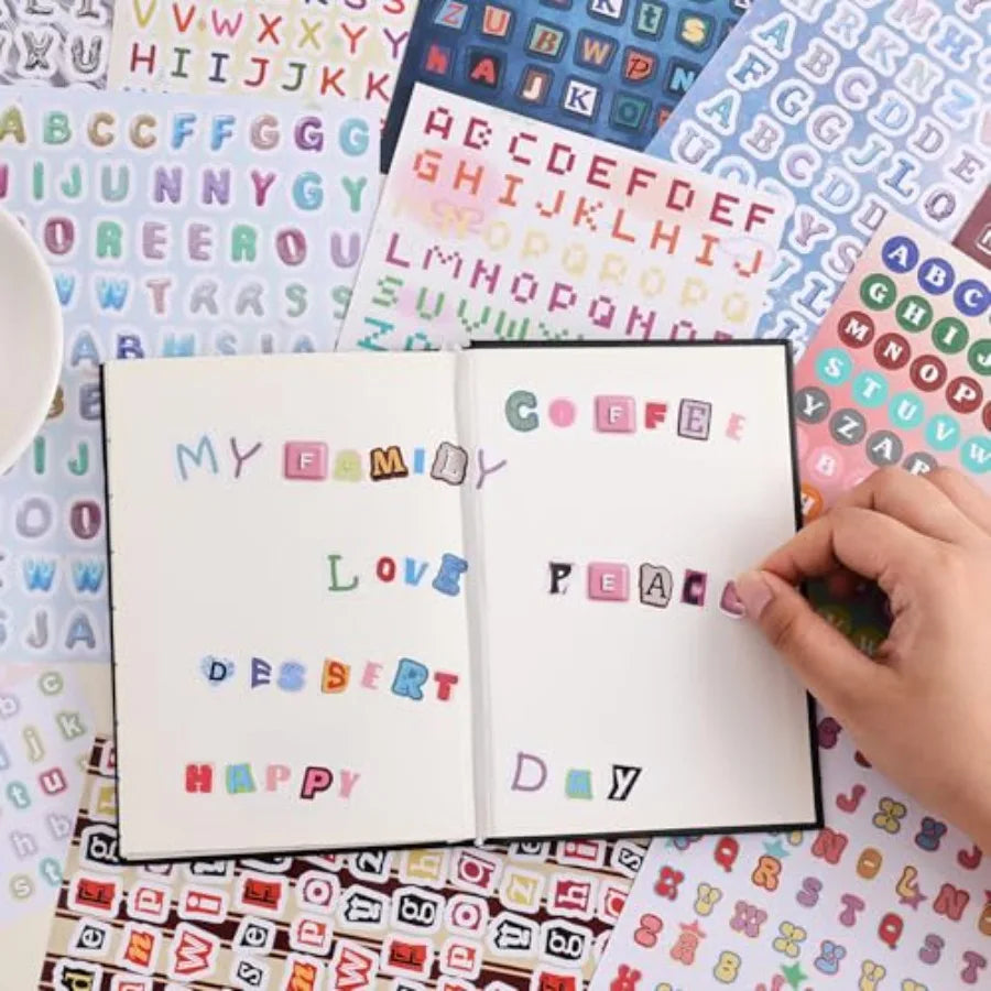 2000+ Pcs Alphabet Sticker for Journaling Fun Colorful Craft Letter Stickers for Junk Journal Scrapbooking Supplies Ideal DIY D - QueensalesOF