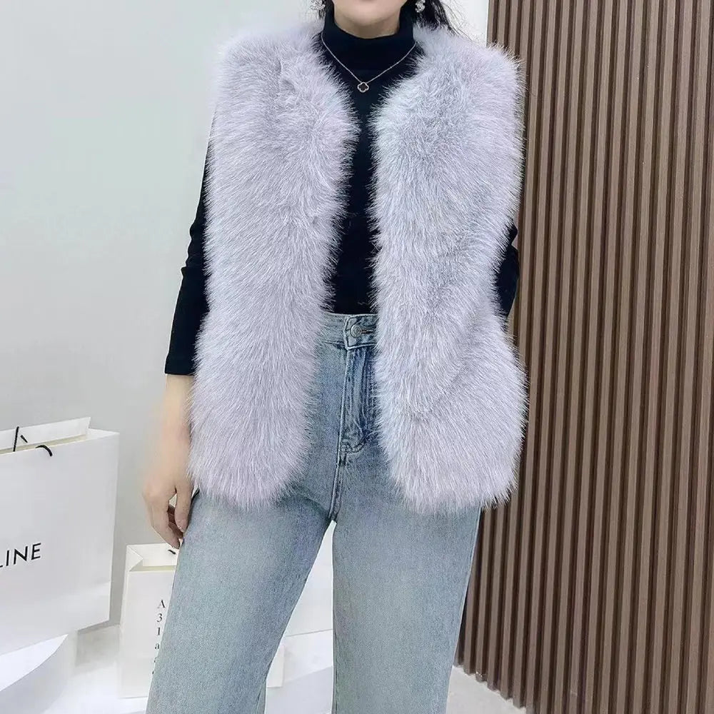 2023 New Fur Vest Women High Quality Fashion Vest