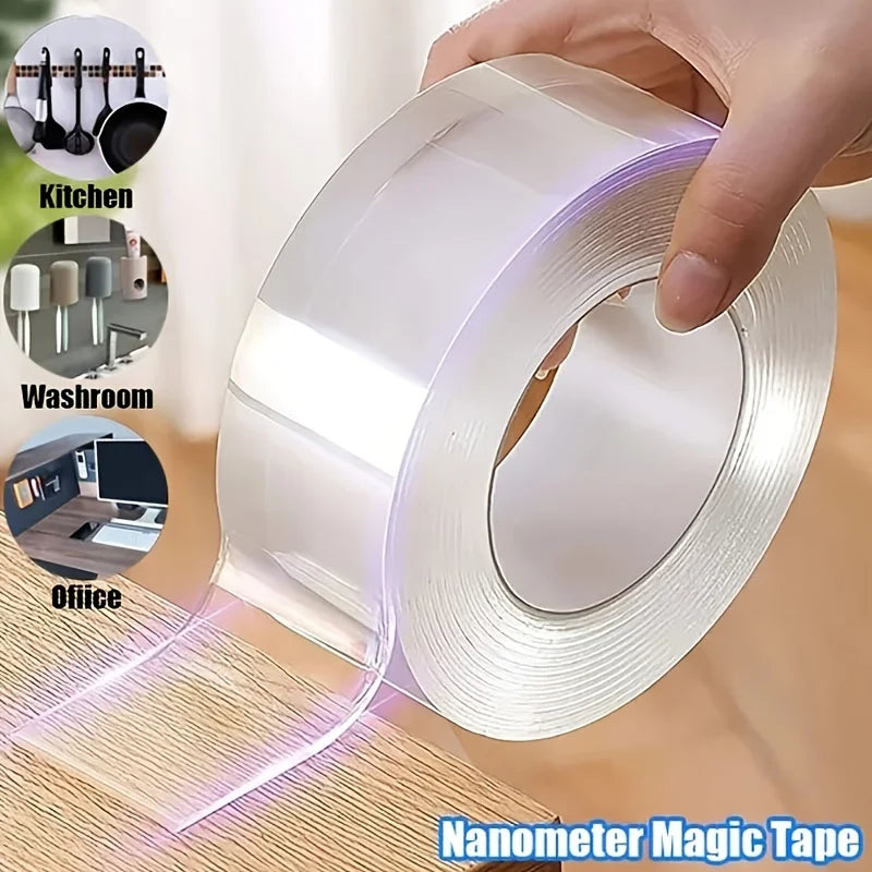Double Contact Nano Tape Powerful Extra Strong Sided Adhesive for Kitchen and Bathroom Waterproof and Cleanable Tool