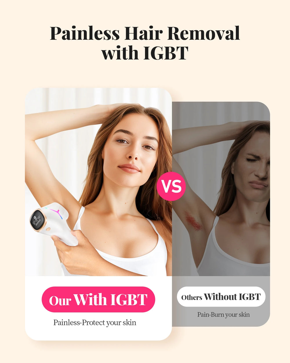 990000 Flashes Hair Removal for Women and Men IPL Hair Removal Body Bikini and Facial Areas Painless Permanent HairRemoval - QueensalesOF