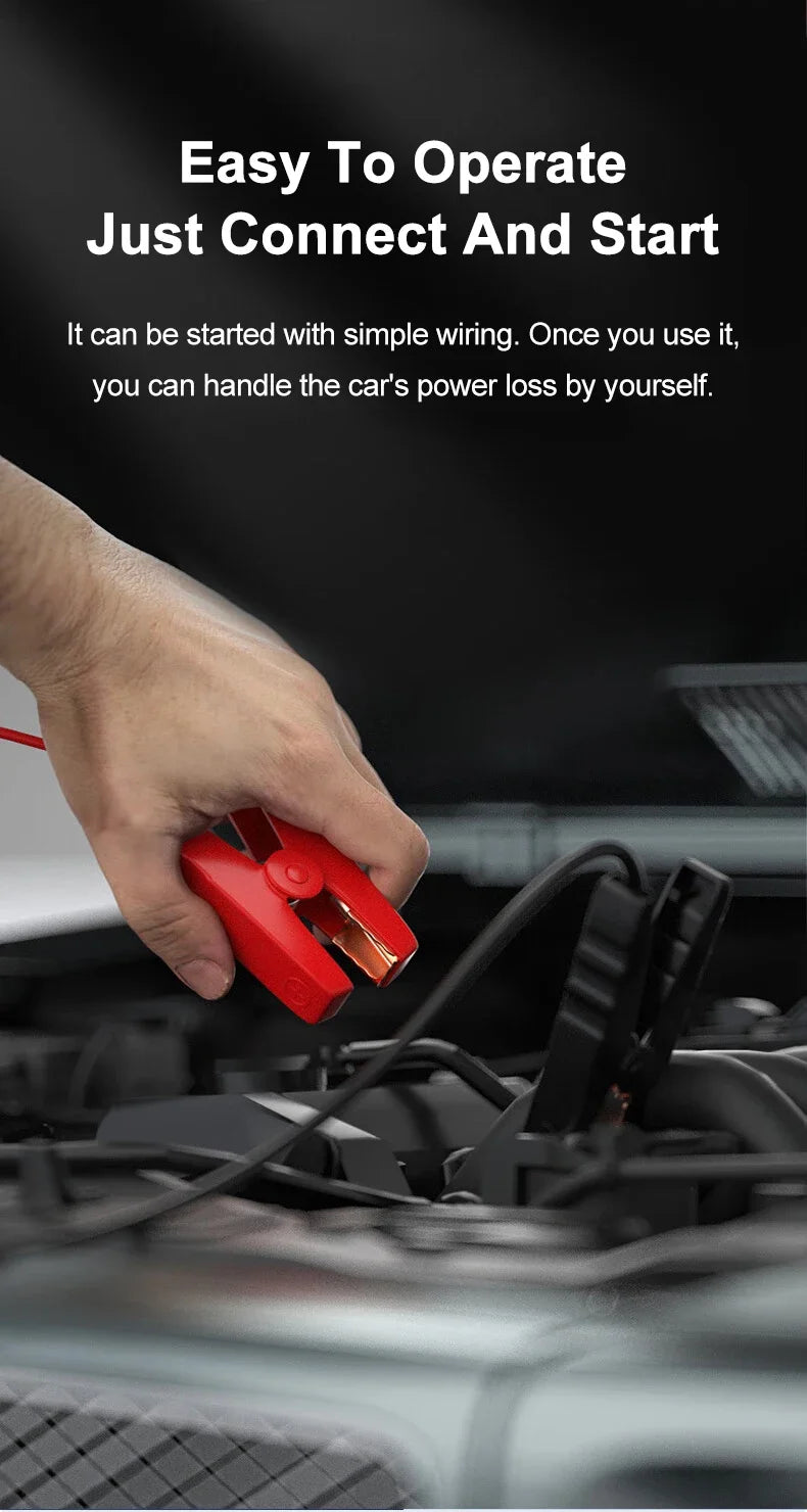 2000A/1200A Car Jump Starter Portable Power Bank 600A Car Battery Emergency Booster for Petrol Diesel 12V Car Starting Device