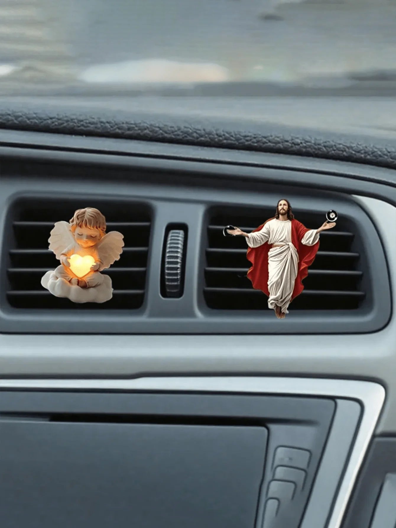 2pcs Angelic Car Air Vent Clip, Women's Car Decor, Cute Acrylic Car Air Freshener Vent Clip, Car Accessory