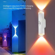 LED Cabinet Lights Motion Sensor Ambient Light Magnetic RGB Rechargeable Wall Sunset Lamp Hallway Stairs Kitchen Night Light - QueensalesOF
