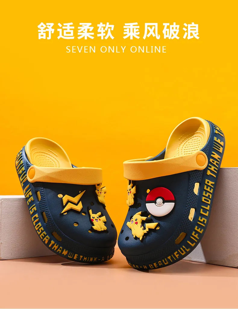 New 2026 Pikachu Clogs Breathable Non Slip Soft Sole Lightweight Summer Outdoor Casual Beach Walking Slippers Sandals