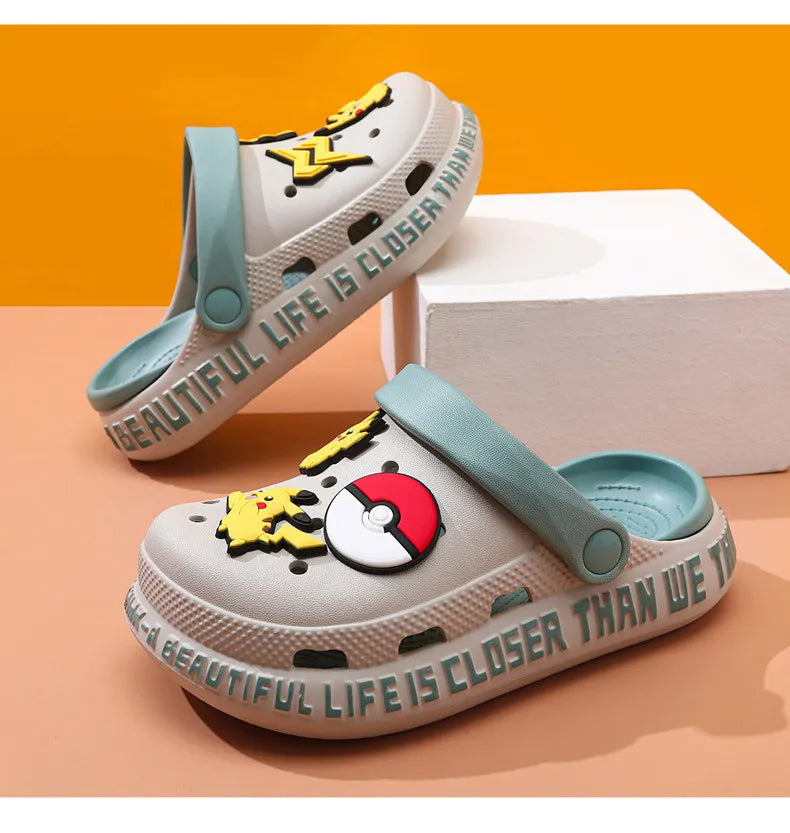 New 2026 Pikachu Clogs Breathable Non Slip Soft Sole Lightweight Summer Outdoor Casual Beach Walking Slippers Sandals