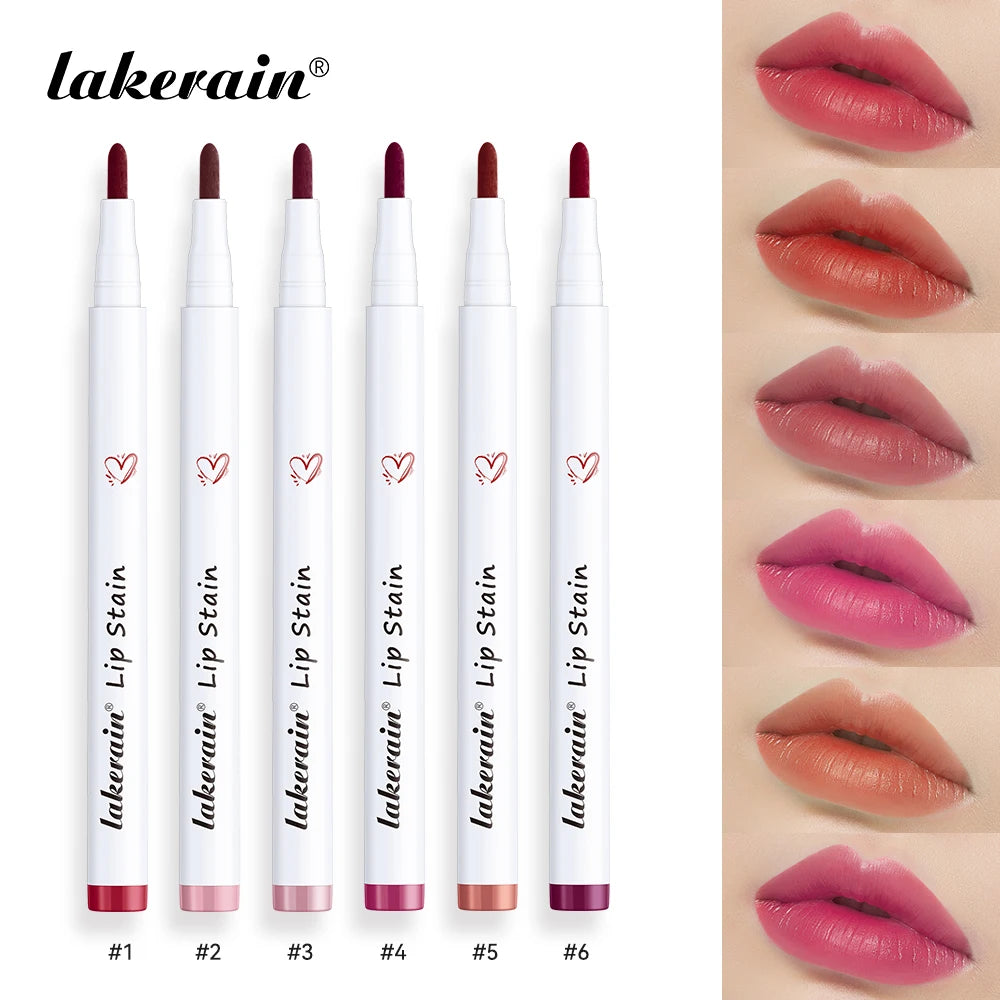 6Colors Lip Stain Pencil Liquid Lip Liner Waterproof Plumping Lip Tint Natural Matte Nude Brown Long Lasting Beauty  Makeup Pen