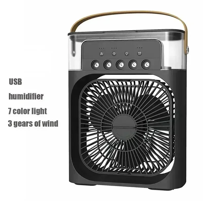 New 3 In 1 Fan AIr Conditioner Household Mini Air Cooler LED Night Light Portable Humidifier Air Adjustment Fan Office Home Fan - QueensalesOF