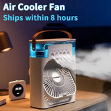 New 3 In 1 Fan AIr Conditioner Household Mini Air Cooler LED Night Light Portable Humidifier Air Adjustment Fan Office Home Fan - QueensalesOF