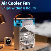 New 3 In 1 Fan AIr Conditioner Household Mini Air Cooler LED Night Light Portable Humidifier Air Adjustment Fan Office Home Fan - QueensalesOF