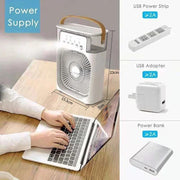 New 3 In 1 Fan AIr Conditioner Household Mini Air Cooler LED Night Light Portable Humidifier Air Adjustment Fan Office Home Fan - QueensalesOF