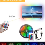 1m USB LED Strip Lights 60LEDs/m RGB Tape SMD 2835 With Remote Control Flexible Tape Diode Ribbon TV Backlight Room Decor - QueensalesOF