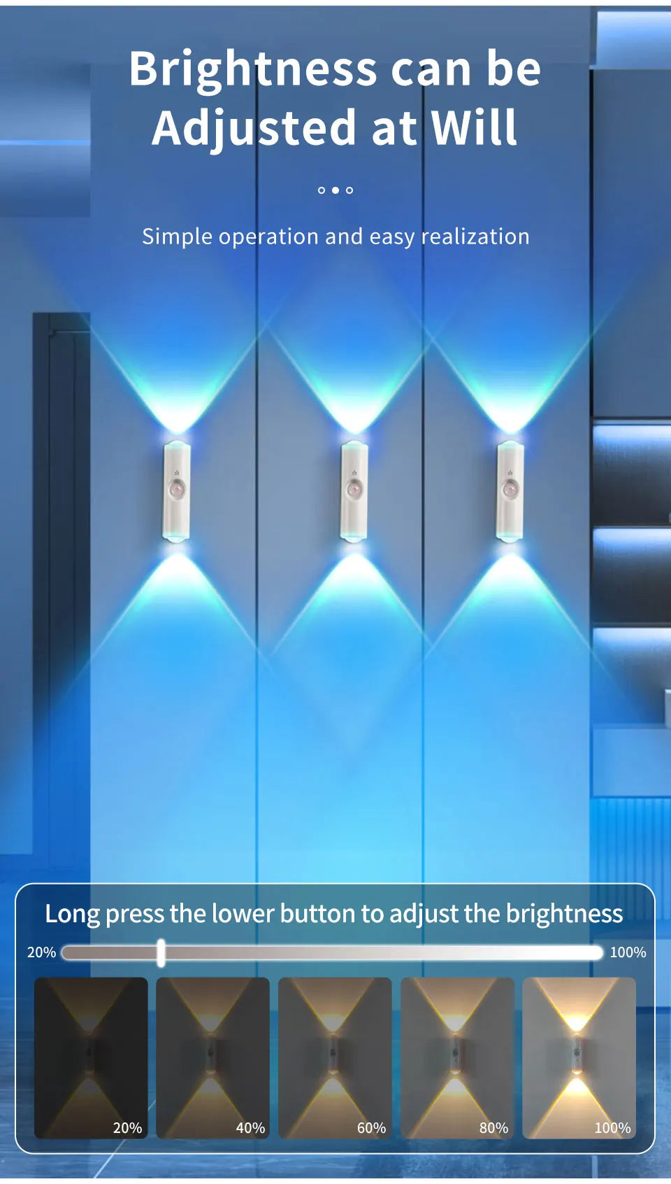 LED Cabinet Lights Motion Sensor Ambient Light Magnetic RGB Rechargeable Wall Sunset Lamp Hallway Stairs Kitchen Night Light - QueensalesOF