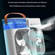 New 3 In 1 Fan AIr Conditioner Household Mini Air Cooler LED Night Light Portable Humidifier Air Adjustment Fan Office Home Fan - QueensalesOF