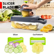 Multifunctional Vegetable Chopper 14/16 in 1 Food Slicer Dicer Grater with Handle, Kitchen Vegetable Cutter Tools Set - QueensalesOF
