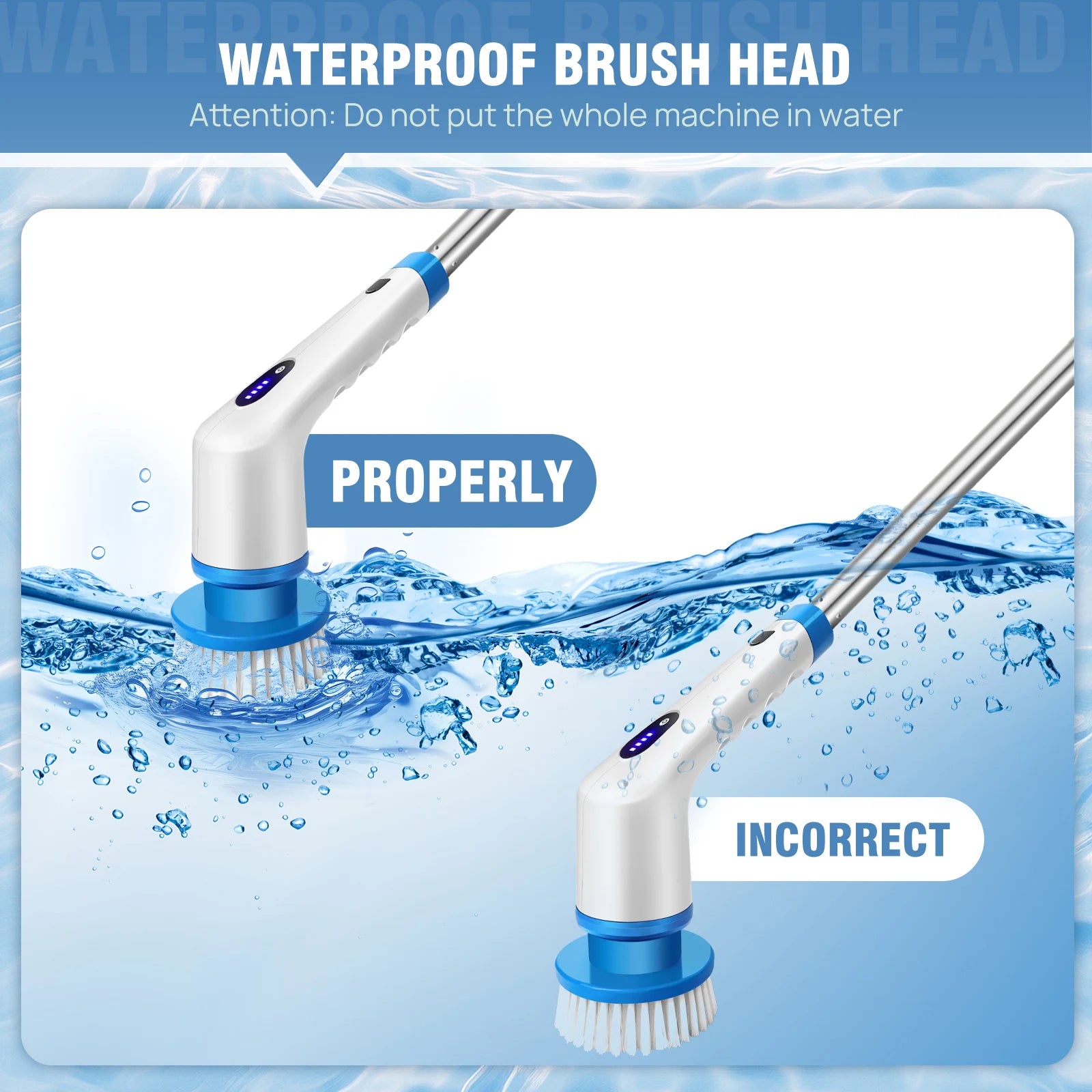 BRIEFNESS Cordless Electric Cleaning Brush 10-in-1 Multifunctional Spin Scrubber Kitchen Bathroom Cleaning Brush Rotary Cleaners