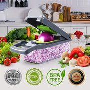 Multifunctional Vegetable Chopper 14/16 in 1 Food Slicer Dicer Grater with Handle, Kitchen Vegetable Cutter Tools Set - QueensalesOF