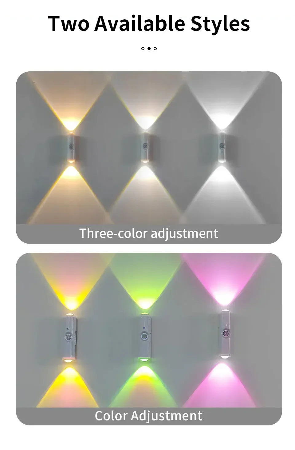 LED Cabinet Lights Motion Sensor Ambient Light Magnetic RGB Rechargeable Wall Sunset Lamp Hallway Stairs Kitchen Night Light - QueensalesOF