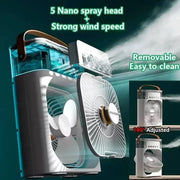 New 3 In 1 Fan AIr Conditioner Household Mini Air Cooler LED Night Light Portable Humidifier Air Adjustment Fan Office Home Fan - QueensalesOF