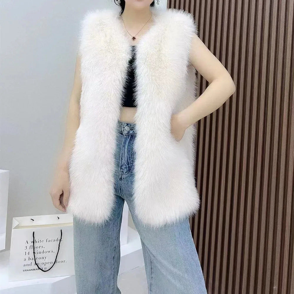 2023 New Fur Vest Women High Quality Fashion Vest
