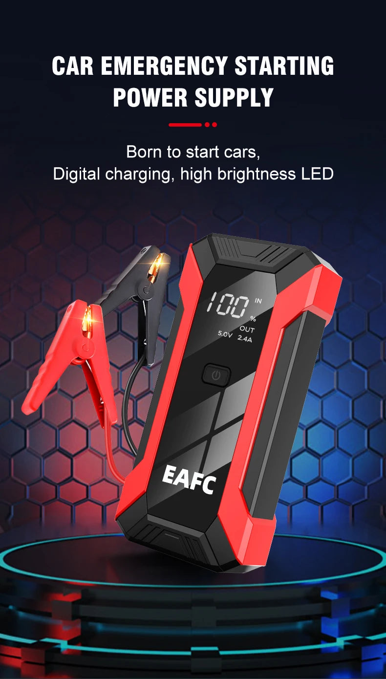 2000A/1200A Car Jump Starter Portable Power Bank 600A Car Battery Emergency Booster for Petrol Diesel 12V Car Starting Device