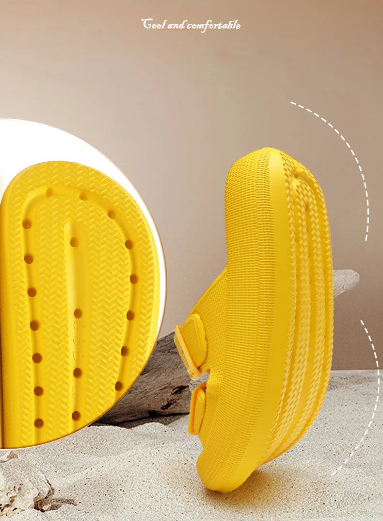 Comemore Thick Platform Sandals Beach Shoes Bathroom Slipper Soft Men Flat Slides Women Slippers Adjustable Buckle Oversized 47
