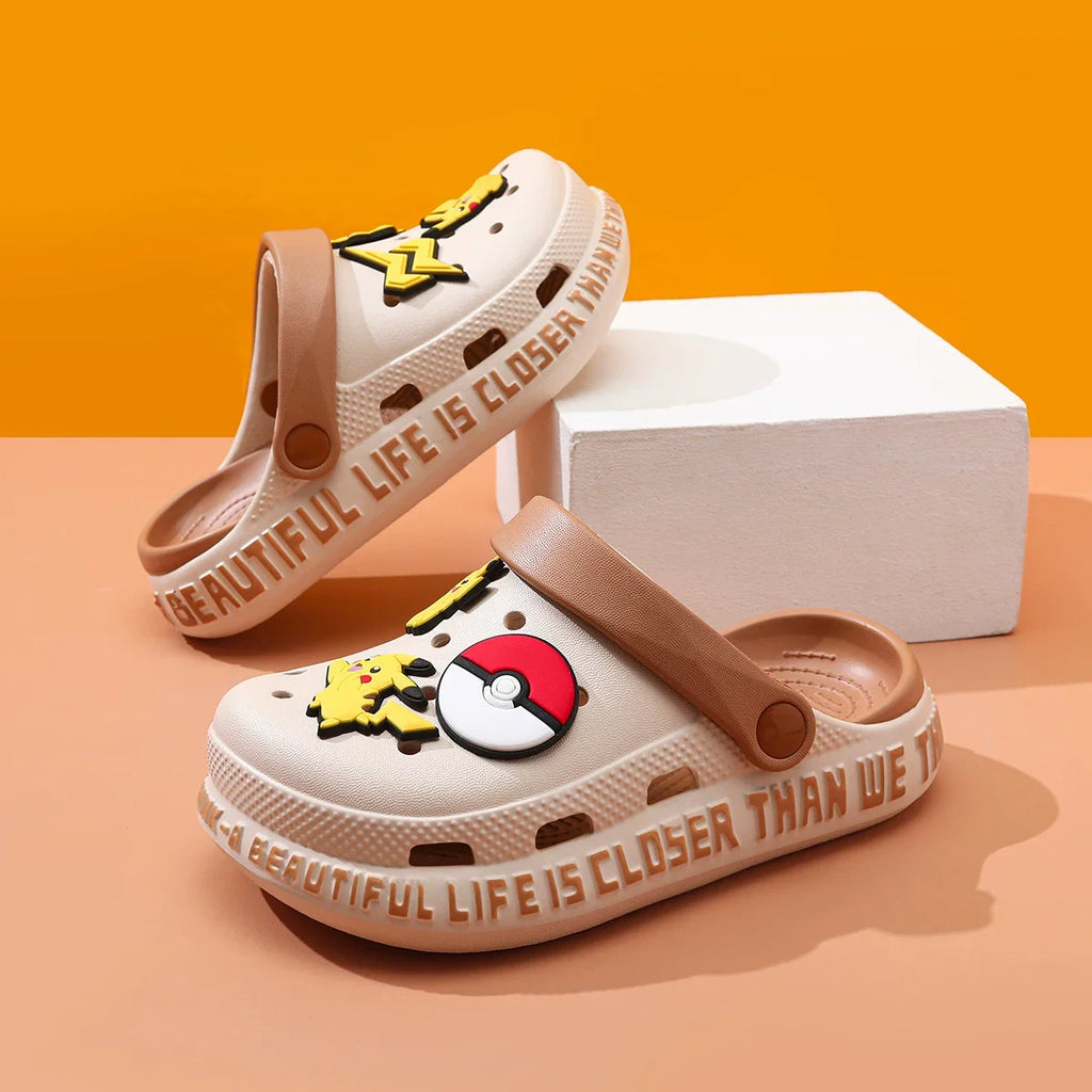 New 2026 Pikachu Clogs Breathable Non Slip Soft Sole Lightweight Summer Outdoor Casual Beach Walking Slippers Sandals