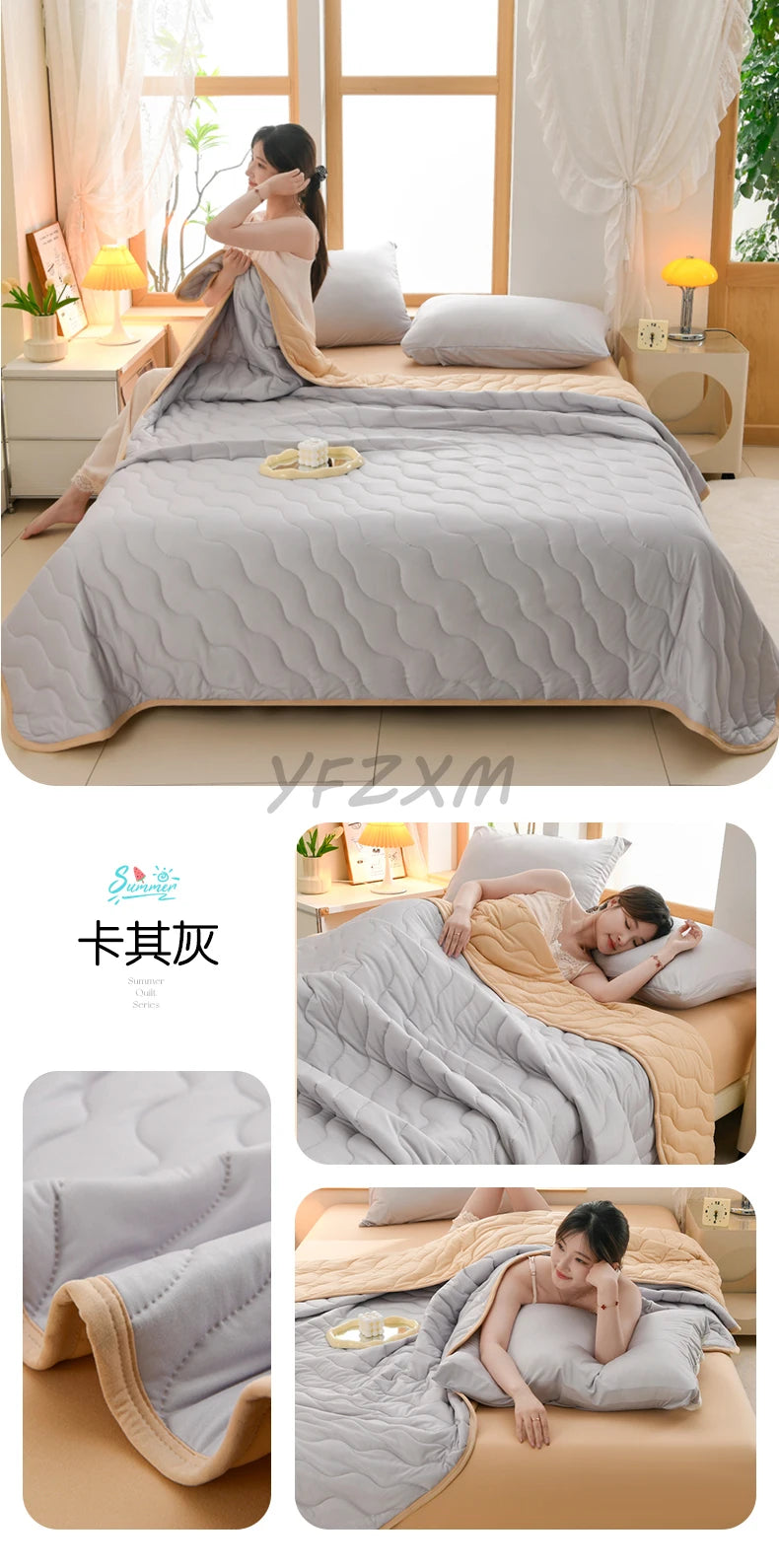 New Florals Spring Summer Blanket for Single Double Soft Skin-friendly Quilt Breathable Comfortable Air Conditioning Comforter - QueensalesOF
