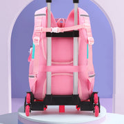 Children Trolley backpack wheels Student High capacity School bags Rolling Backpack kids Trolley bag school backpack wheeled bag - QueensalesOF