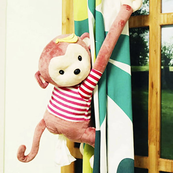1pc creative Pippi Monkey tissue box car supplies pull hanging car seat back monkey pull paper box cartoon cute - QueensalesOF