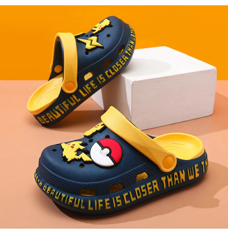 New 2026 Pikachu Clogs Breathable Non Slip Soft Sole Lightweight Summer Outdoor Casual Beach Walking Slippers Sandals