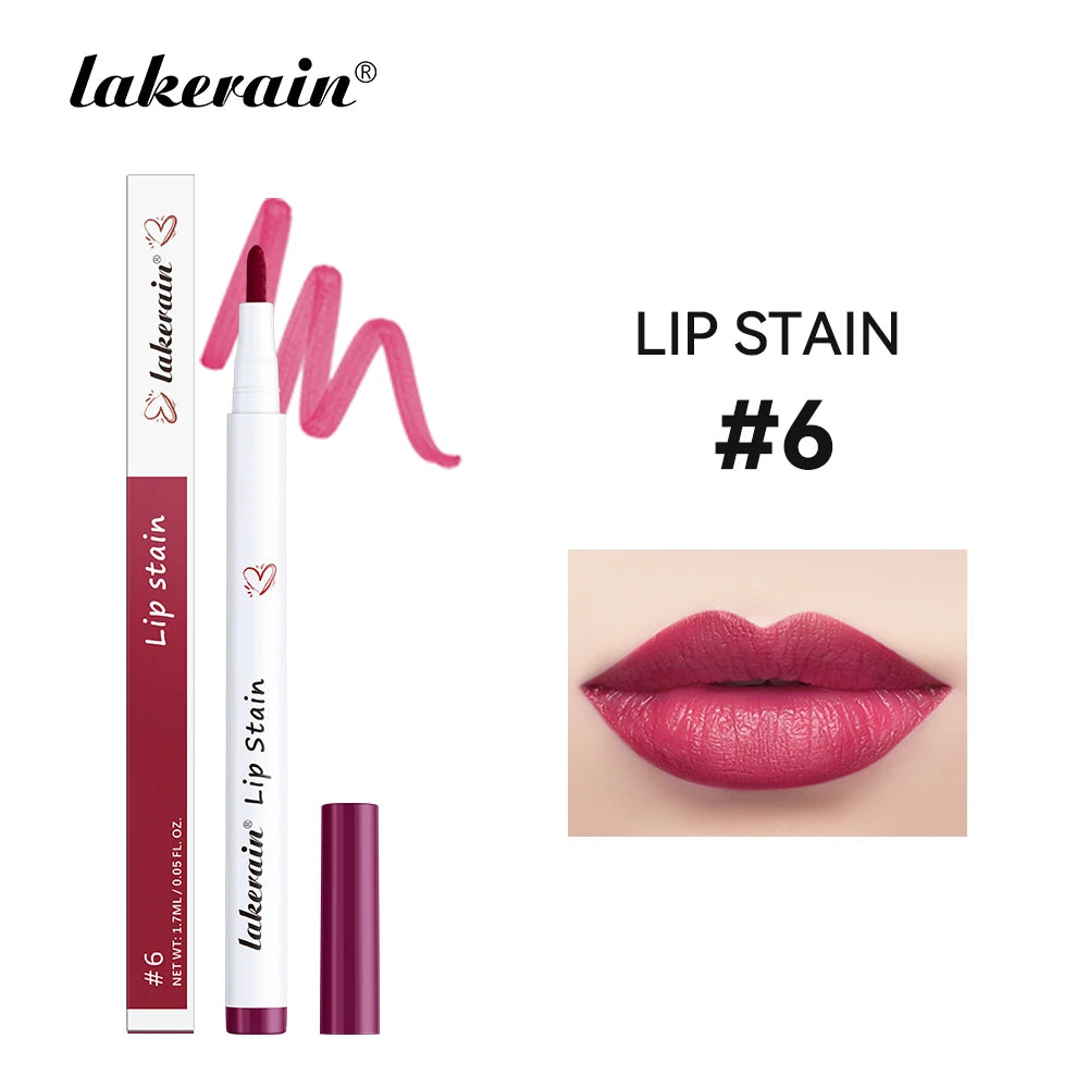 6Colors Lip Stain Pencil Liquid Lip Liner Waterproof Plumping Lip Tint Natural Matte Nude Brown Long Lasting Beauty  Makeup Pen