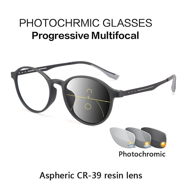 Progressive Multifocal Reading Glasses Metal Alloy Men Women Photochromic Presbyopia Eyeglasses Far Near Eyewear Ultralight - QueensalesOF