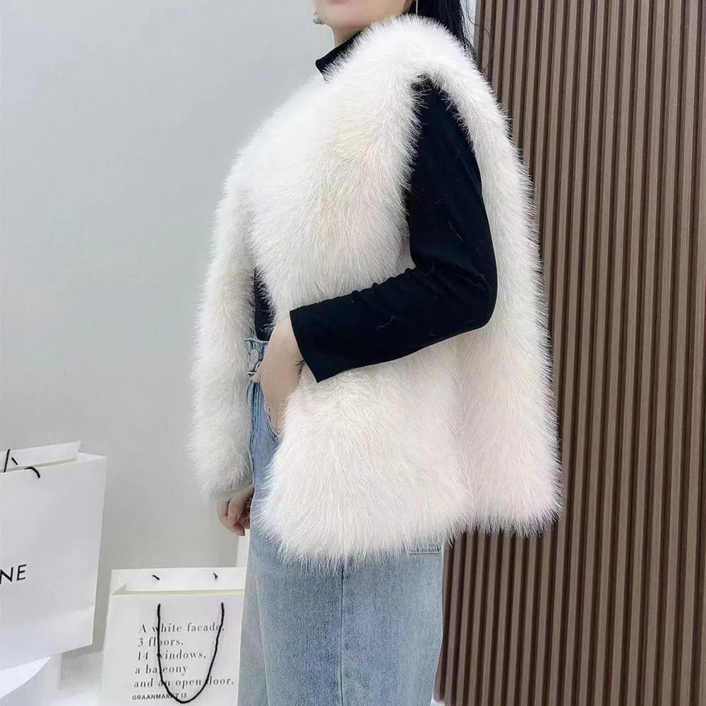 2023 New Fur Vest Women High Quality Fashion Vest