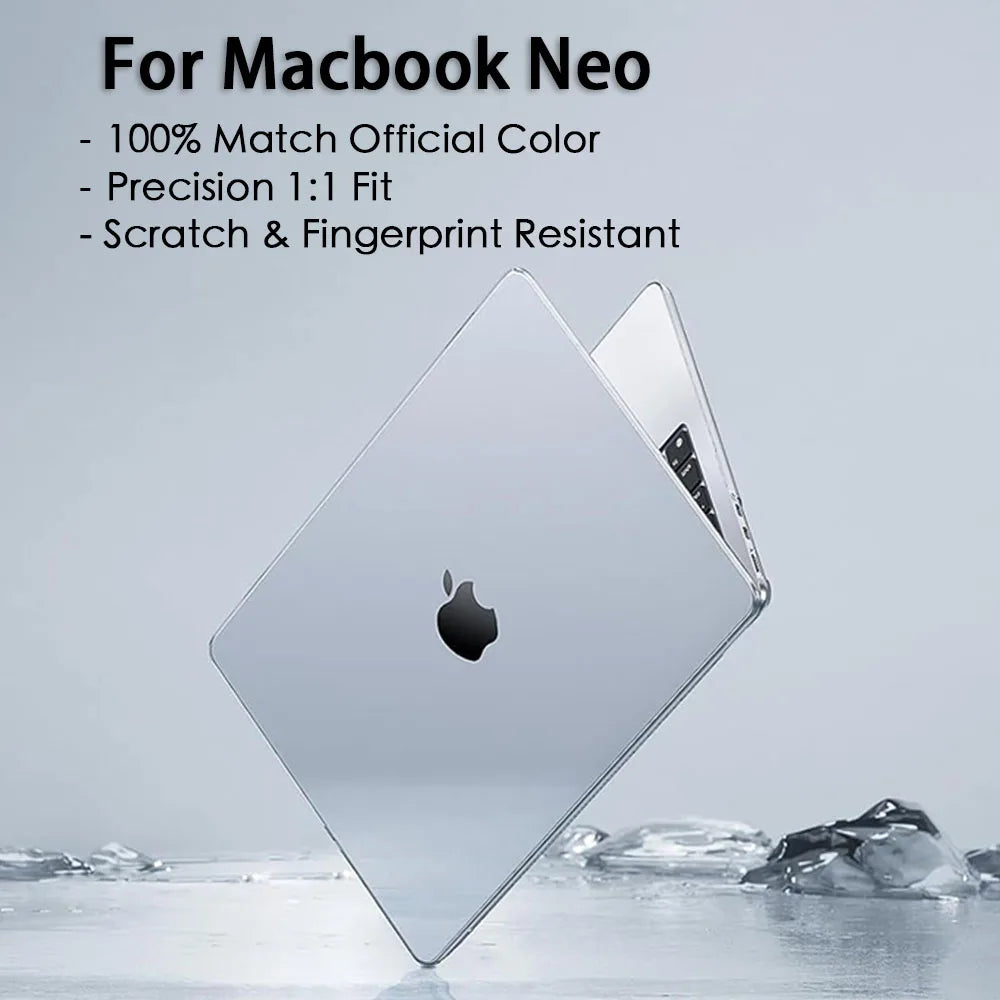 2026 Laptop Case For MacBook Neo Case 13 inch 2026 (Model A3404),Crystal Clear 100% Match Official Color  Hard Shell Laptop Case